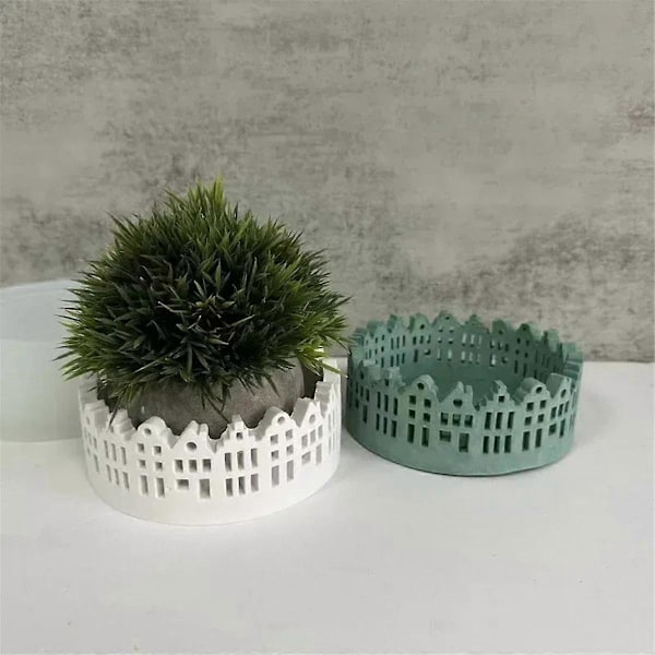 Ny Hul Hus Lysestake Silikonform Hus Lysdekorasjon Form DIY Betong Resin Lagemold