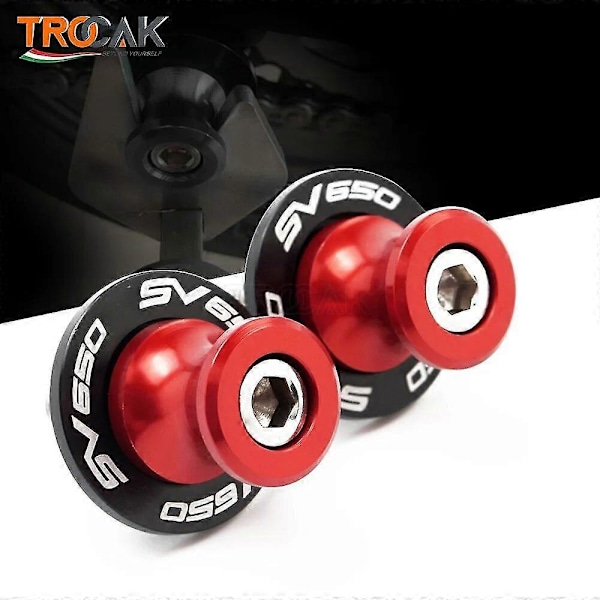 For Suzuki Sv650 / S Sv 650 S 1999-2023 Motorsykkel Svingarmsspoler Slider Svingarm Stativ Skruer 2003 2004 2005 2006 2007 2008 Red
