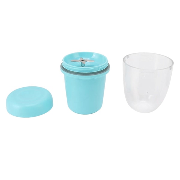 Bärbar Juicekopp Multifunktionell Uppladdningsbar Liten 4-bladig Blender Fruktblandare för Hemmet 260ml Blå