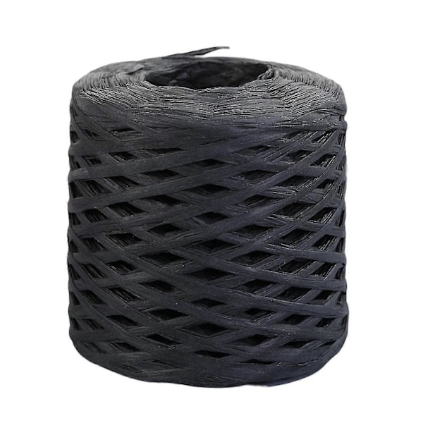 1 Rulle Papperssnöre Återvinningsbart DIY Klar Textur Handstickad Omslag Raffia Halm för Festival Black