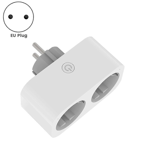 TUYA Smart Wifi Dobbelt Stik 16A 2-i-1 Stikkontakt Switch Smart Home Timing APP Stemmestyring Arbejde CLY809M EU Stik