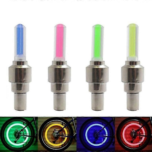 2 kpl Polkupyörän LED-valot Rengasventtiilin korkki Taskulamppu Auto Auto Moottoripyörän Renkaan Ilma 4PCS Red