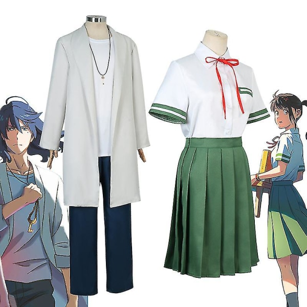 Snabb Leverans Iwado Suzume Cosplay Suzume No Tojimari Cosplay Kostym Munakata Sota Cosplay Kostym Anime Grön Uniform Par Kläder Gåvor woman S