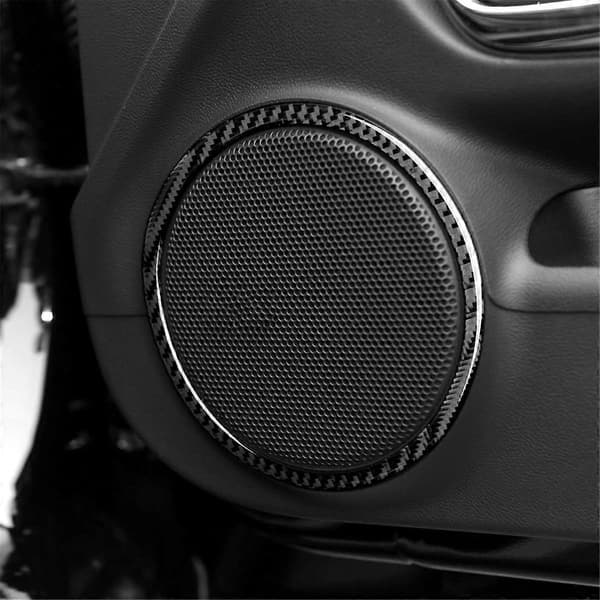 Kulfiber til 2010-2015 Bil Dør Audio Højttaler Ring Dæk Trim Interiør Tilbehør