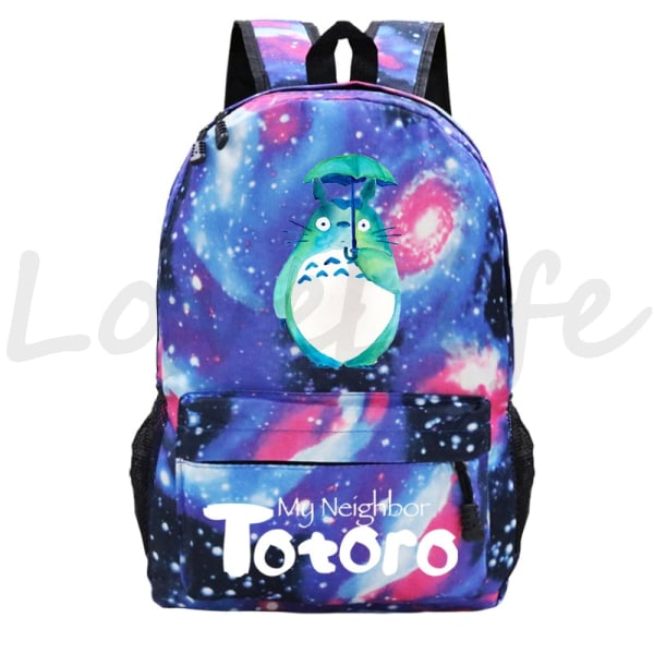Min granne Totoro Ryggsäckar Anime Ryggsäck Mochila Pojkar Flickor Tecknade Skolväskor Studenter Bokväska Tonåring Laptop Resväska style 1