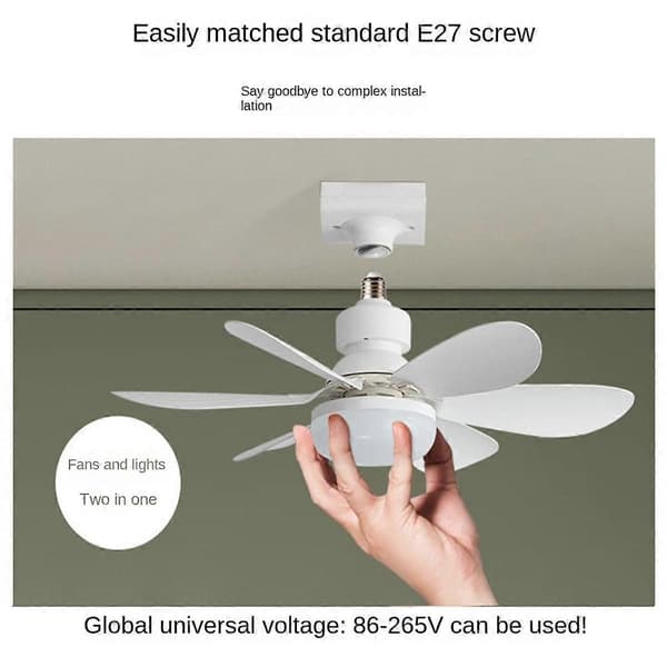 Loftlamper med ventilator, runde ventilatorlamper, soveværelse, restaurant, energibesparende lamper, E27 skrue, simple LED loftlamper med ventilator, 30W