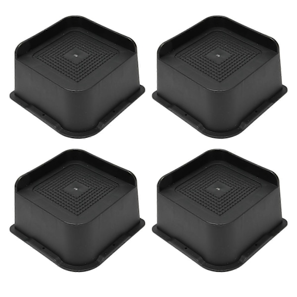 4 STK Sengeforhøjere ABS L Form Anti-Slip Stol Ben Ekstra Løft Møbelforhøjer Stand Blokke til Skrivebord Skab Sofa Borde Sort 7.6cm/3in