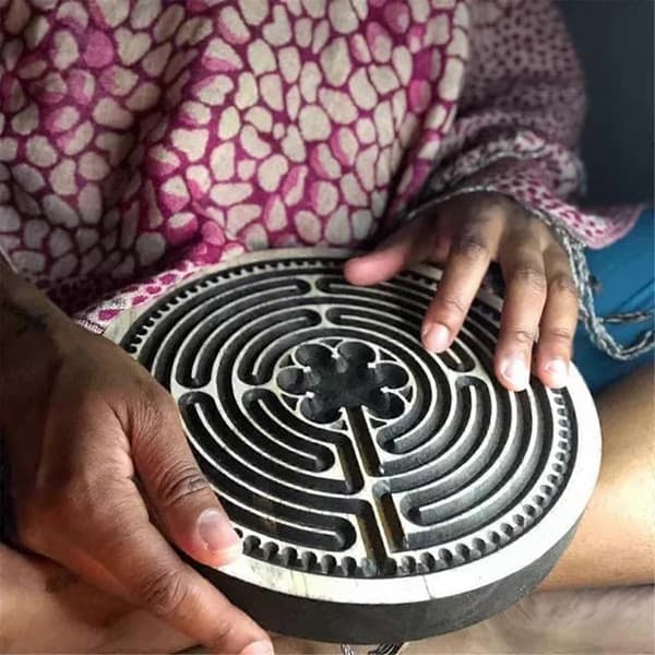 Labyrinter Trä Labyrinter Fingerlabyrinter för Meditation och Bön, Trä Mindfulness Verktyg och Altardekoration M
