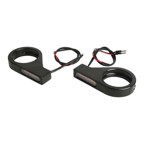 12V Motorsykkel LED Blinklys Vanntett Sterk Universell Blinklampe for 41mm Gaffelrør Svart