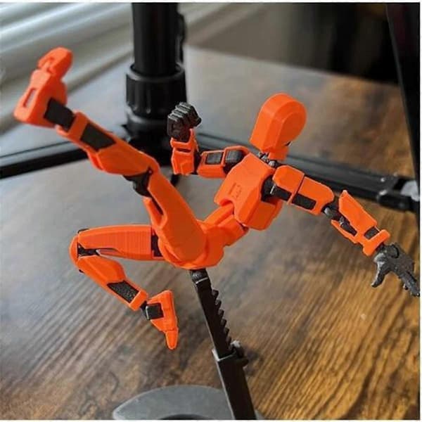 Robot Action Figur, 3D-printet med fuld artikulation til stop motion animation, grøn