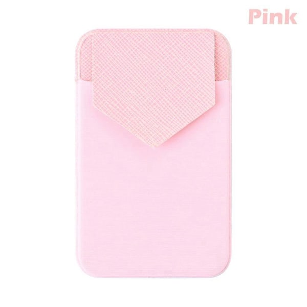 Ny Mobiltelefon Kortholder Universal Mobiltelefon Bakside Kortholder Elastisk Lommebok Festes Med Lim Kontanter Kreditt ID Myk Lomme s202412121395 pink2