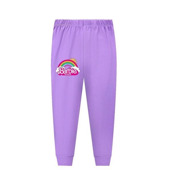 Barbie Film Tryck Barn Flickor Pyjamas Set Purple 7-8 Years