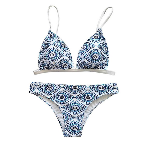 Sommar baddräkt för kvinnor med printed V-hals Bikini baddräkt XL