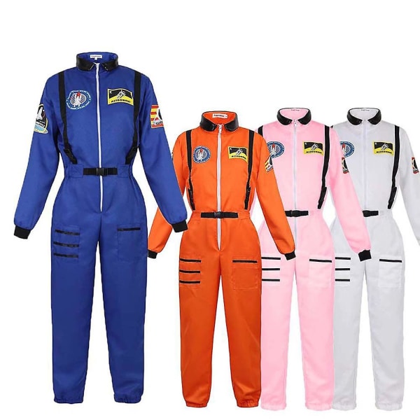 Halloween Astronaut Cosplay Kostym Personlig Space Man Rollspel Bodysuit För Kvinnor Män Pink Adult 180