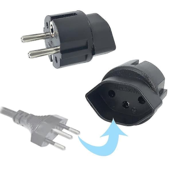 Strømomformer Reisepluggadapter Sveitsisk Til Europeisk Pluggadapter Kobling Black
