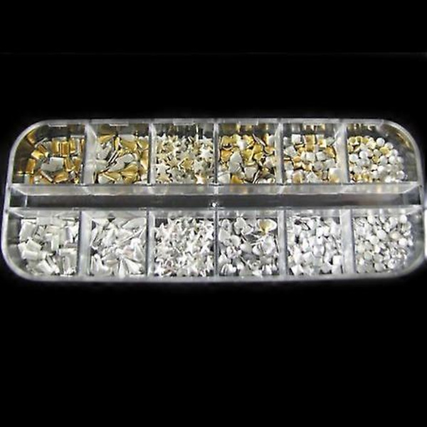 300 st Punk 3D Akryl Nagelkonst Legering Nitar Dubbar Spikar DIY Dekoration Spots QinHai