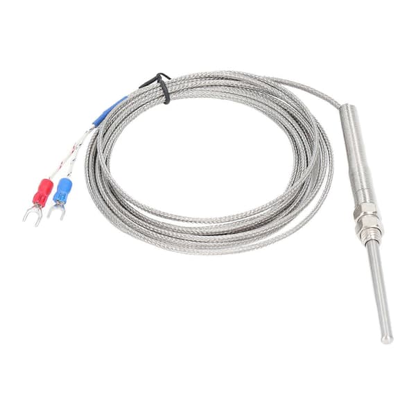 BERM K-typ Termoelement Temperatursensor Skärmad Känslig Detektor Mätare 50mm Sond 5 Meter