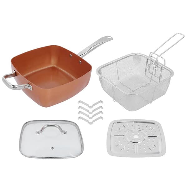 4 stk. sæt rustfrit stål non-stick stegepande multifunktionel kasserolle køkkenudstyr