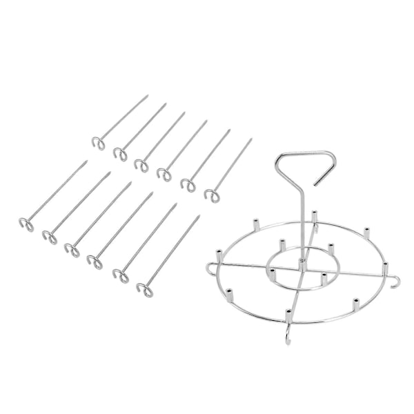 Spydstativ Rustfritt Stål Vertikal Grillspydholder Frityrtilbehør for 6 Quart Frityrkoker