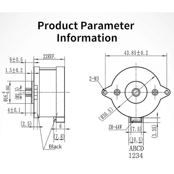 36 Stepper Motor 36BYG1204-A-6QHT Voronille Orbiter 3D -tulostimelle Voron Mini -ekstruuderimoottori