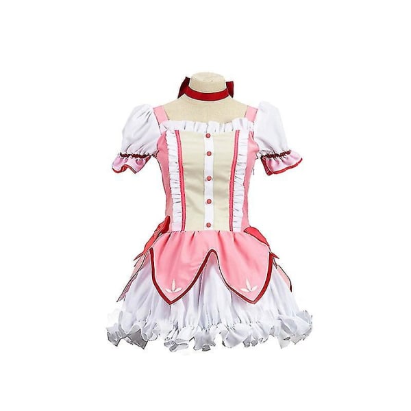 Puella Magi Madoka Magica Magical Girl Kaname Madoka Cosplay Kostym Kort Balklänning Med Rosetter Men size M