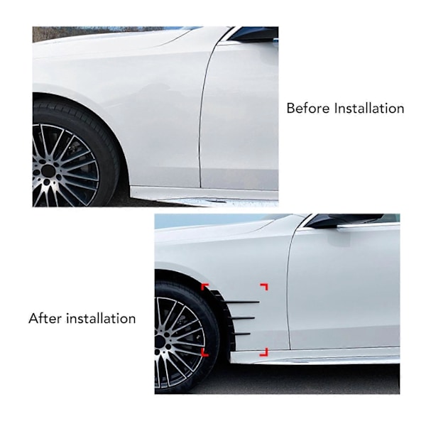 4 stk. Sidehjuls Øjenbryn Spoiler Stilfuld Robust Kofanger Sidehjuls Splitter Erstatning til Benz C?Klasse W206 AMG Line C43 Kulfiberstil