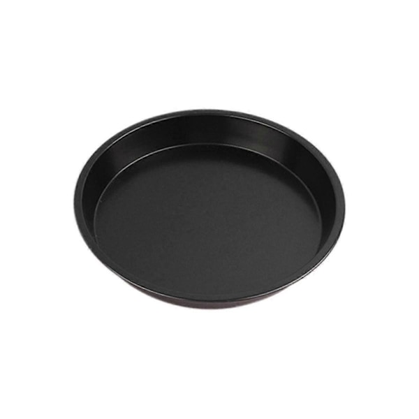 Rund Pizzabakform Pizzaplåt Djupform Kolstål Non-Stick Form Bakugnsverktyg Bakform 8 Tum Svart
