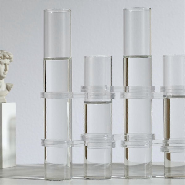 Hopfällbar Blomvas Olika Höjder Klar Cylinder Glas Provrör Förökningsstation, för Inredning