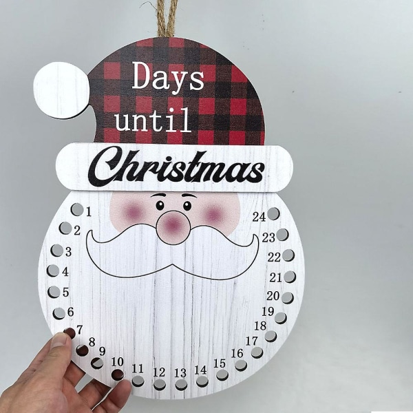 24 dagar till jul Candys Cane Wall Calendar Xmas Counting Down Hängkalender för hemvägg Elf Head