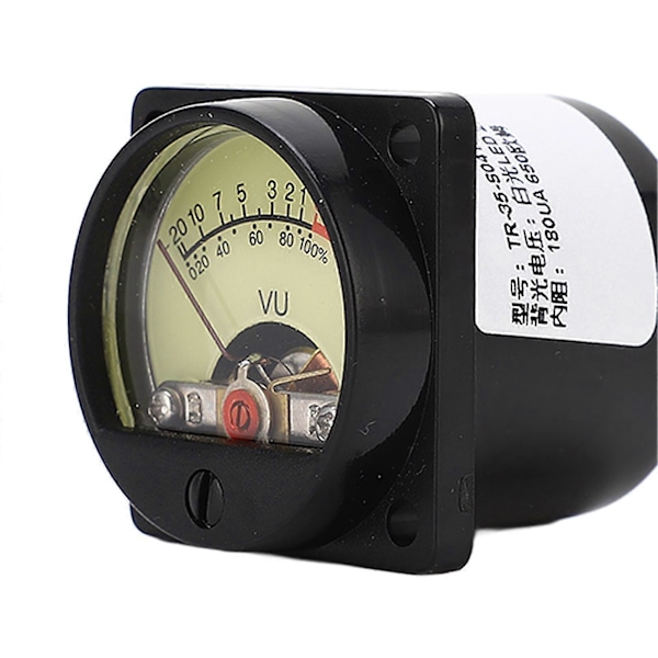 VU Meter Høj Præcision Gul Pointer Skive Hvid LED Baggrundsbelyst Forstærker Panel VU Meter Header
