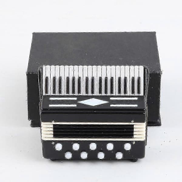 2024, Miniatyrdragspel med låda Mini Instrument Replika Samlarobjekt Miniatyr Dockhus Modell Hem Dec
