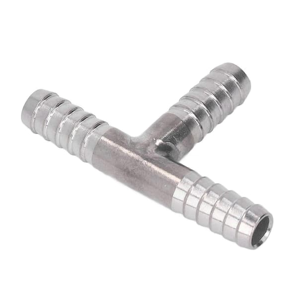 Barb Tee 3-vejs Rustfrit Stål God Forsegling Stærk Slange Barb Tee til Væske Gas 8mm Dia
