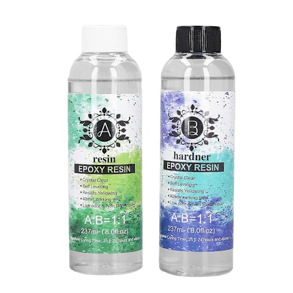 AB Lim Krystalklar Epoxy Resin Sæt Støbning Belægning Nem Blanding til Flod Bordplader DIY Forme