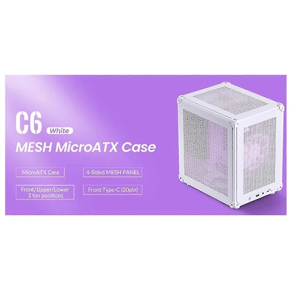 C6 MATX Mini ITX Kotelo PC Kotelo Kannettava Pöytäkone Verkkokotelo Tietokone PC Mini Tietokonekotelo Musta