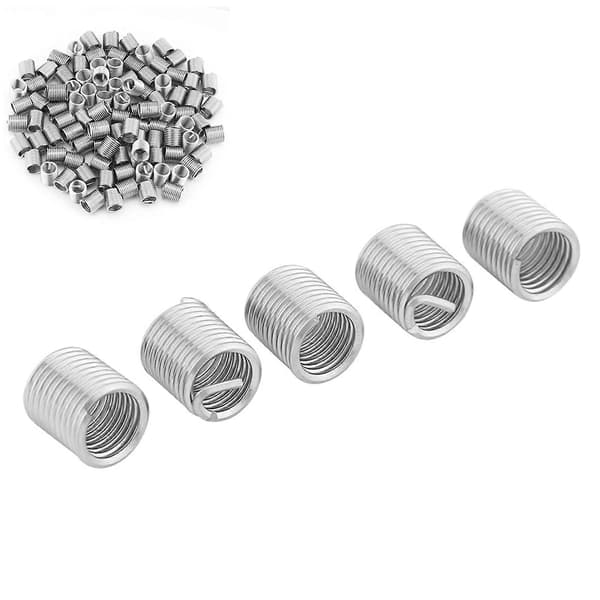 100 stk. rustfritt stål SS304 spiralformet trådinnlegg M8 x 1,25 x 2D lengde
