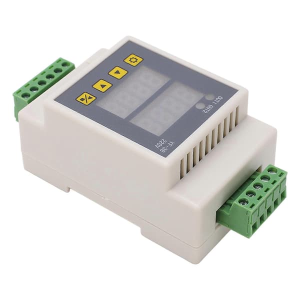 Timermodul 2 Kanaler Exakt LCD-skärm ABS Fördröjningsmodul Vit DC 7?27V AC 220V