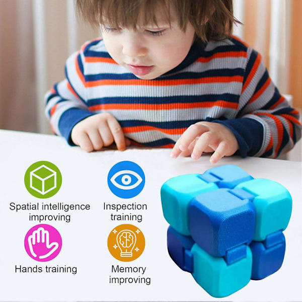 Infinity Cube -lelu, stressiä lievittävä fidget-kuutio, 3D-tulostettu rauhoittava sormikuutio lapsille ja aikuisille, ahdistuksen lievitykseen