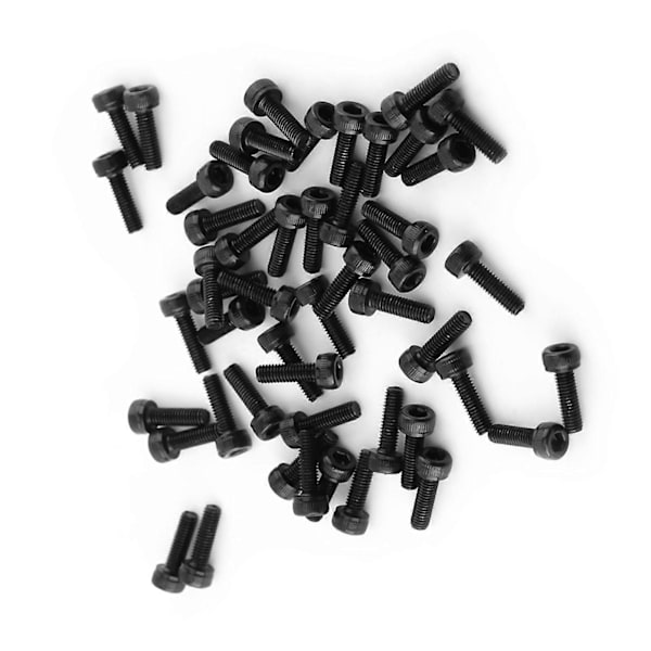 M3 Musta Kuusiokoloruuvin Kanta Ruuvisarja (M3*10mm, Täyskierteinen, 50kpl)