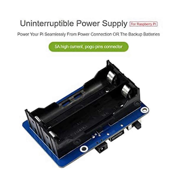 UPS-hattu Raspberry Pi4B/3B:lle 5V keskeytymätön virtalähde 5A suurvirtalataus Pogo Pin -rakenne