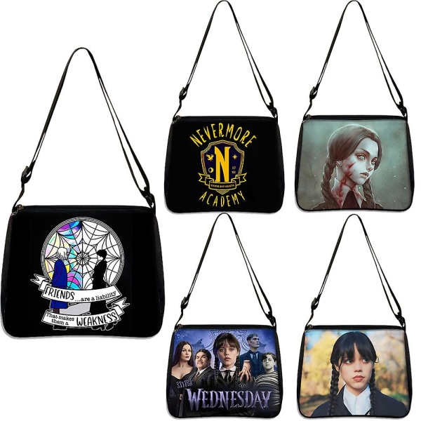 Wednesday Addams och Enid Handväska Gotiska Tjejer Nevermore Academy Dam Axelväska Flicka Shopping Resväska Present style 2 25CMX30CM
