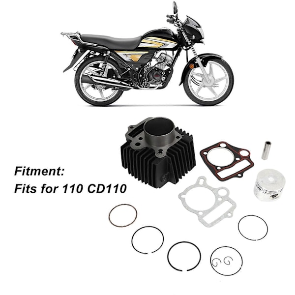 110cc Cylinder Kolv Renoveringssats Kraftig 52.4mm Borr Cylinder Topplock Ventil Renoverings Packningsset för 110 CD110