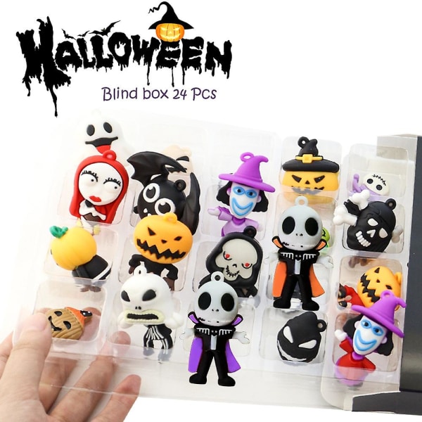 Adventskalender 2023 Spökfestival Spökskräckkalender Blind Box Skräcknatt Halloween 24 adventsnedräkning Halloween Blind Box style 2