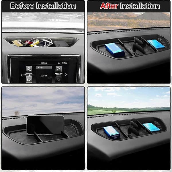 Midtkonsoll Dash Organizer for 2022-2024 Dashbord Bordbrett Oppbevaringsboks Dash Telefonholder