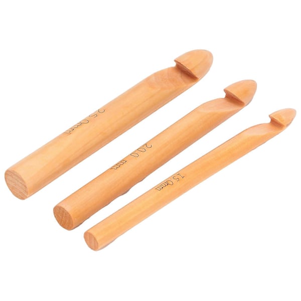 Bambu Virknål Handgjorda Stickor Garnhantverk 20cm/7.9in Stora Virknålar Vit