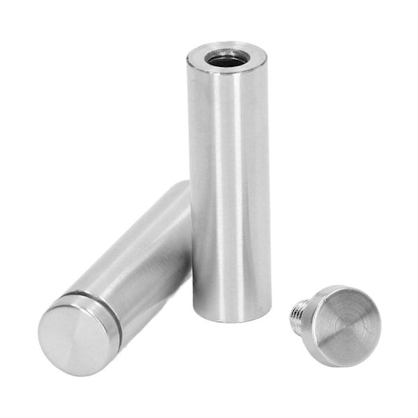 12 stk. afstandsskruer i rustfrit stål 19x70 mm vægmonteringssæt til reklame