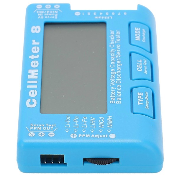 CellMeter?8 Multifunktionell LCD Batterikapacitetskontroll Backlight Spännings Servo Testare