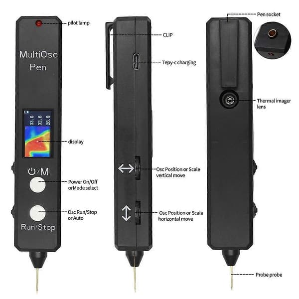 Multi OSC Pen Høj Præcision Oscilloskop Tester Termisk Kamera Modstand Diode Spændingsdetektion Pen A