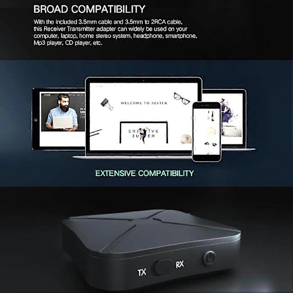 KN319 Bluetooth-kompatibel mottaker sender lyd stereo trådløs adapter med RCA AUX