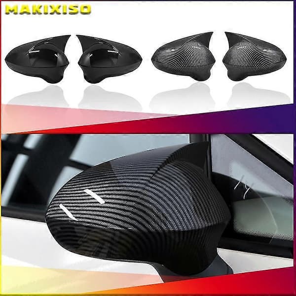 Abs Sorte Sidespeildeksler Bakspeilkapper For Seat Leon Mk2 1p Ibiza Mk4 6j Exeo 3r Biltilbehør Black-Left