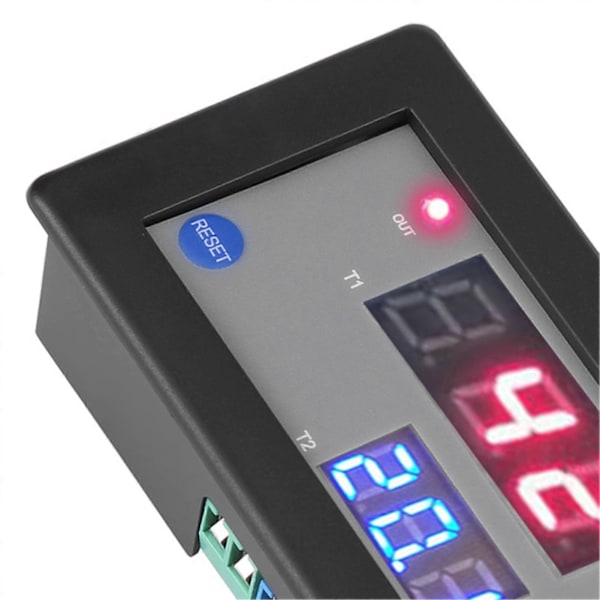 12V Tidsfördröjningsrelämodul Cykeltimer Digital LED Dubbel Display